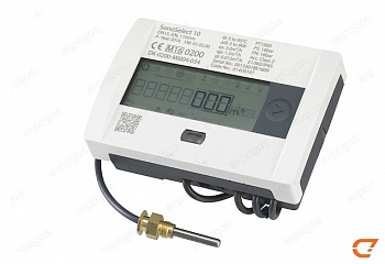 014U0202P SonoSelect 10: ультразвуковой теплосчетчик (Гкал) Danfoss (Данфосс), установка - подача, коммуникационный модуль - M-bus, + модуль с 2 имп. входами, DN 25, расход Gном 3,5 м3/ч, кабель темп. датчиков Pt 1000 - 1,5 м