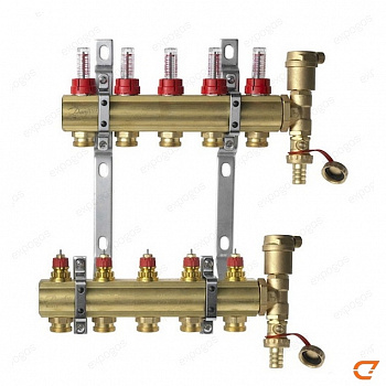 088U0723 Комплект коллекторов FHF-3F set с расходомерами, кронштейнами и воздухоотводчиками, 3 контура Danfoss (Данфосс)